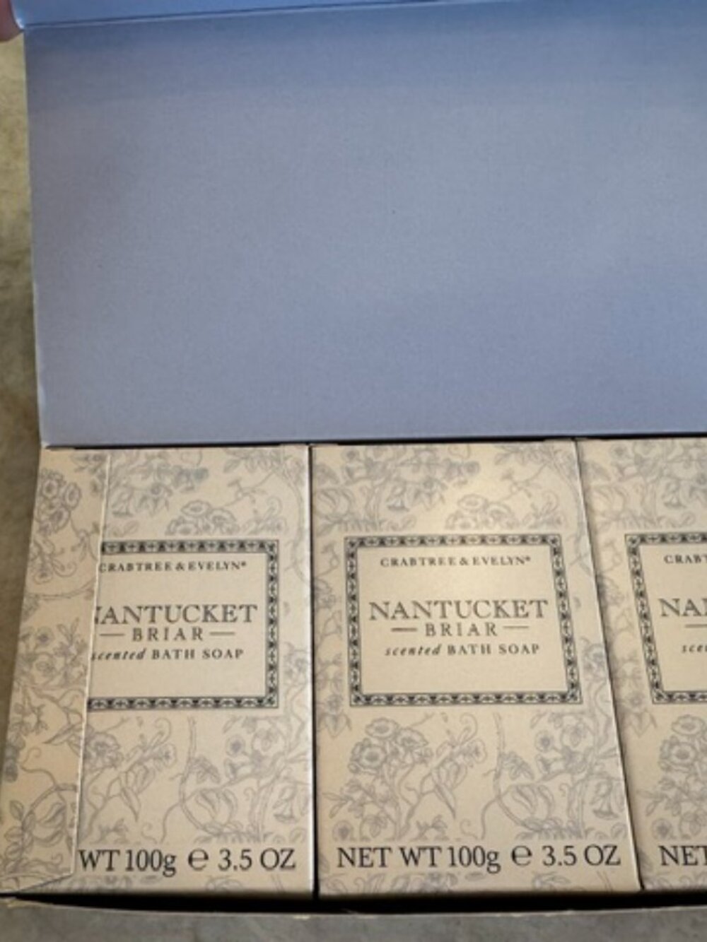 Crabtree & Evelyn Nantucket Briar Scented Bath Soap Set of 3 Bars 3.5 oz 100g Ea